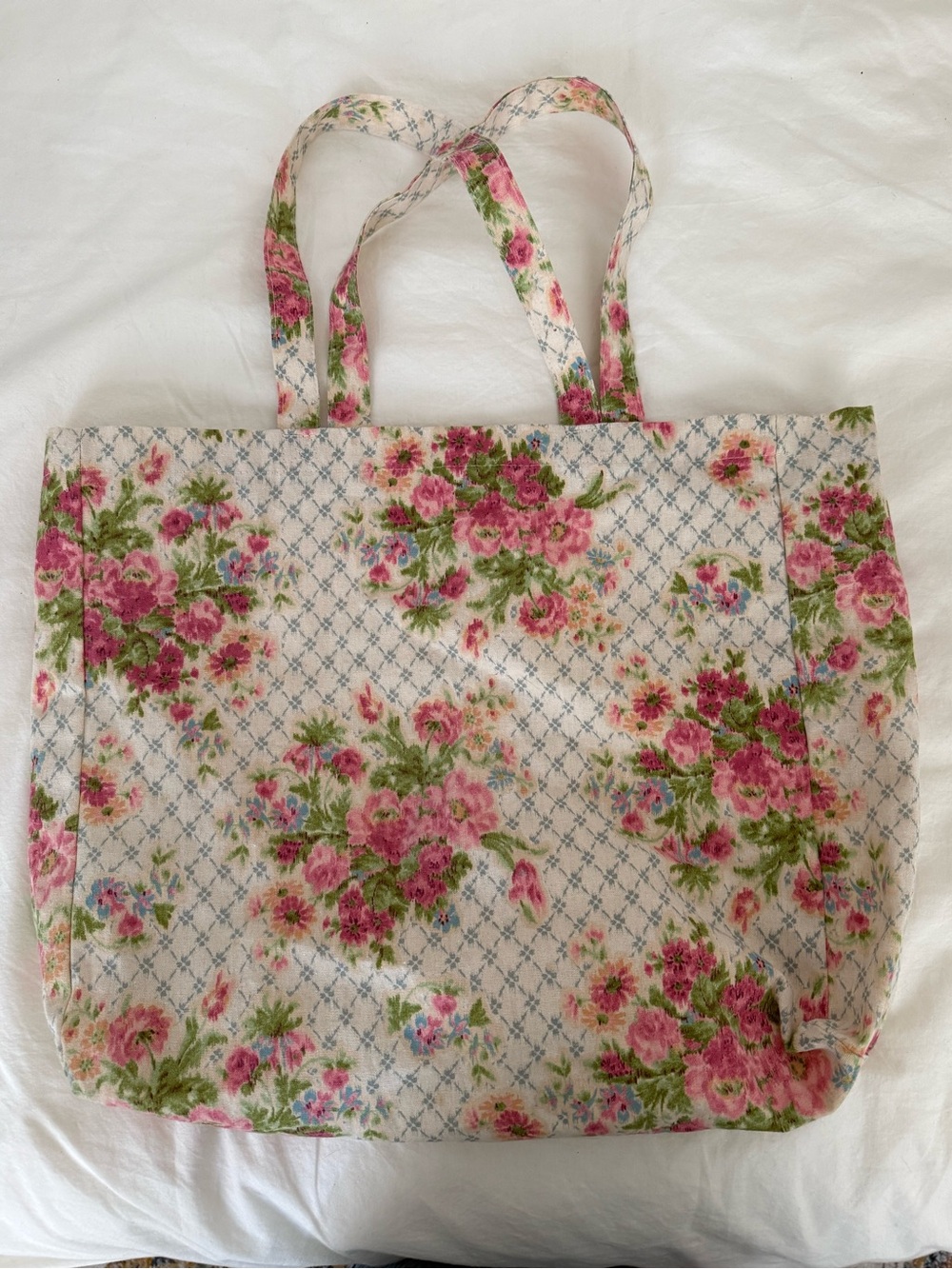 Sezane Andion Floral Canvas Tote Bag - Pink Bouquet - Picture 3 of 3